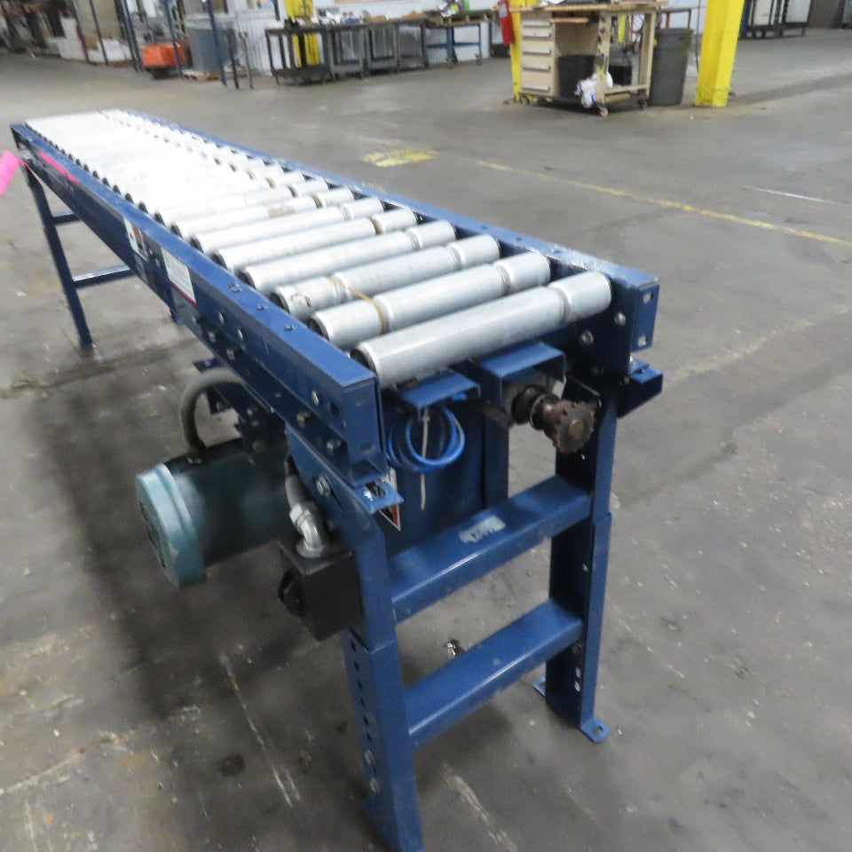 Hytrol 12-1/2" BF x 96" Powered Roller Conveyor 31.5FPM 1Hp 208-220/480V