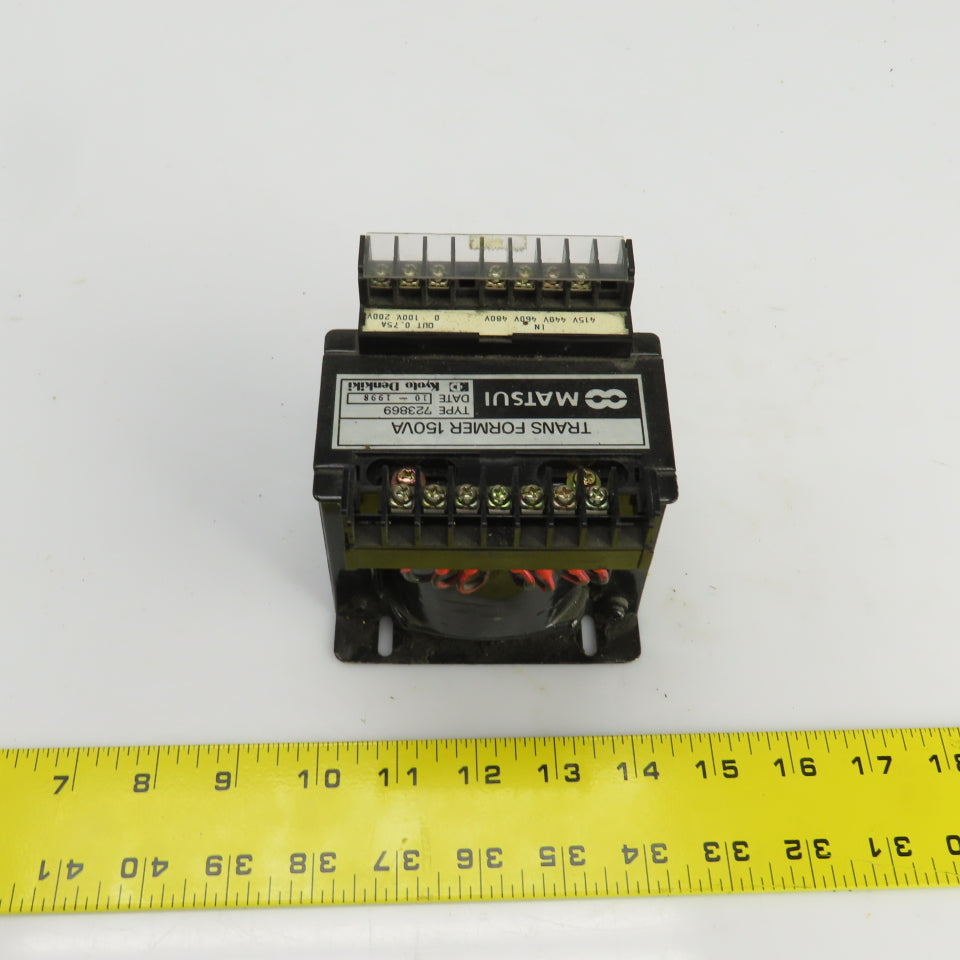 Kyoto Denkiki 723869 Matsui 150VA Transformer Pri 415-440-460-480V Sec 100-200V