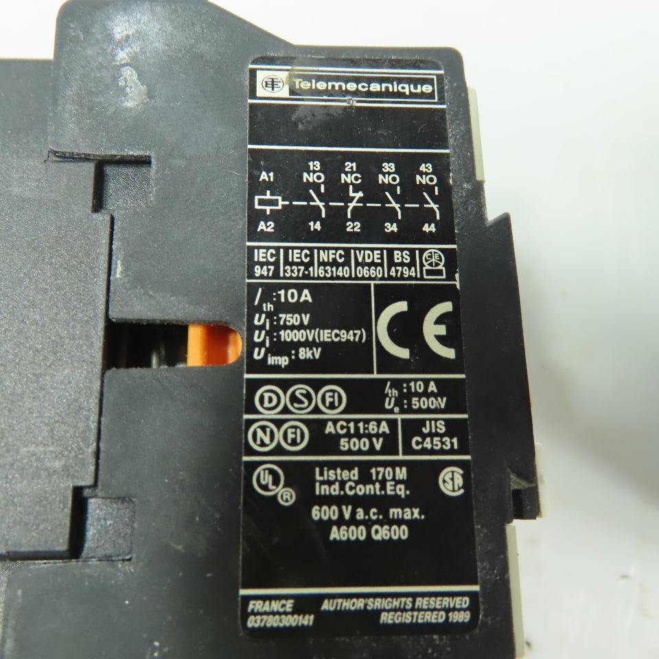 Telemecanique CA3 DN31 Control Relay Contactor 600V Max 24V Coil Lot of 5