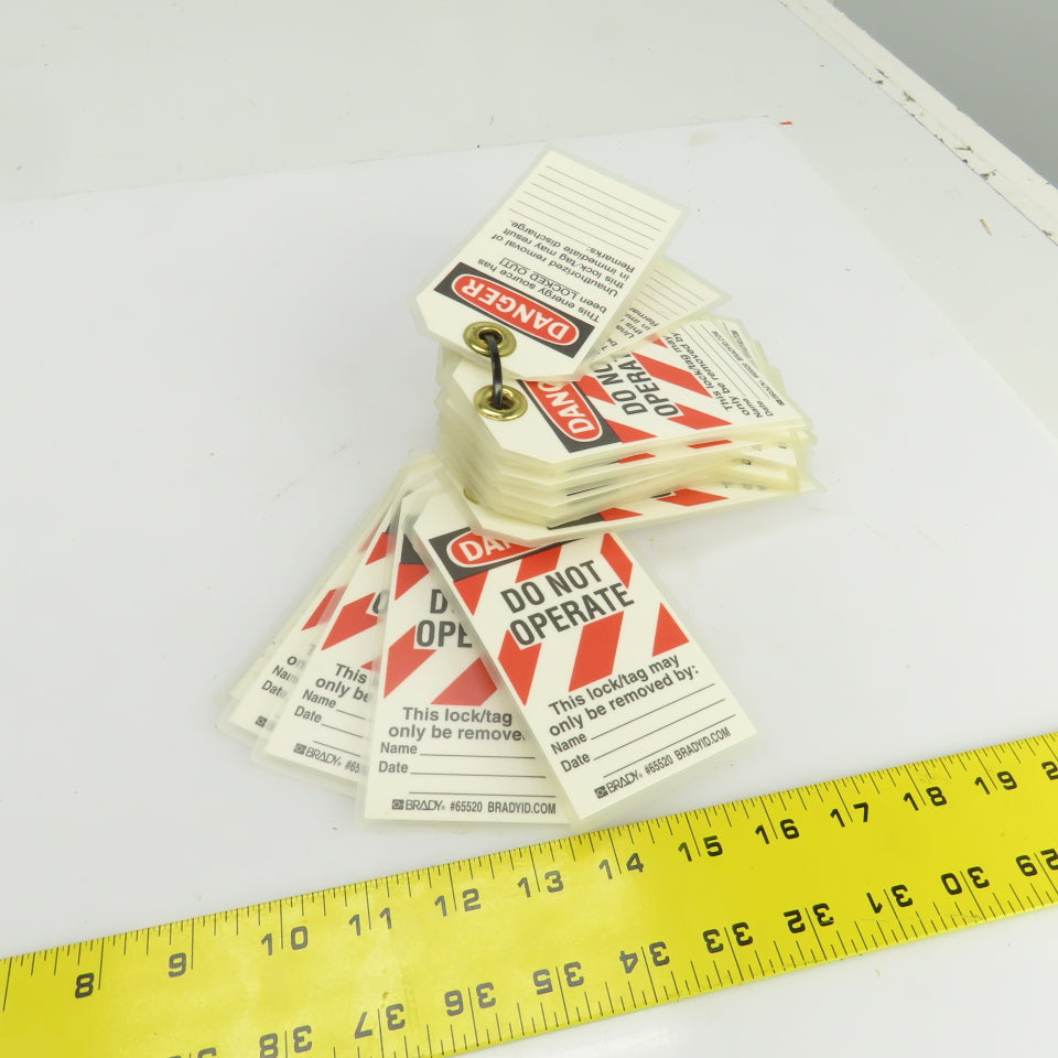 Brady 65520 Danger Do Not Operate Lock Tags Fully Laminated W/Grommets Lot Of 30
