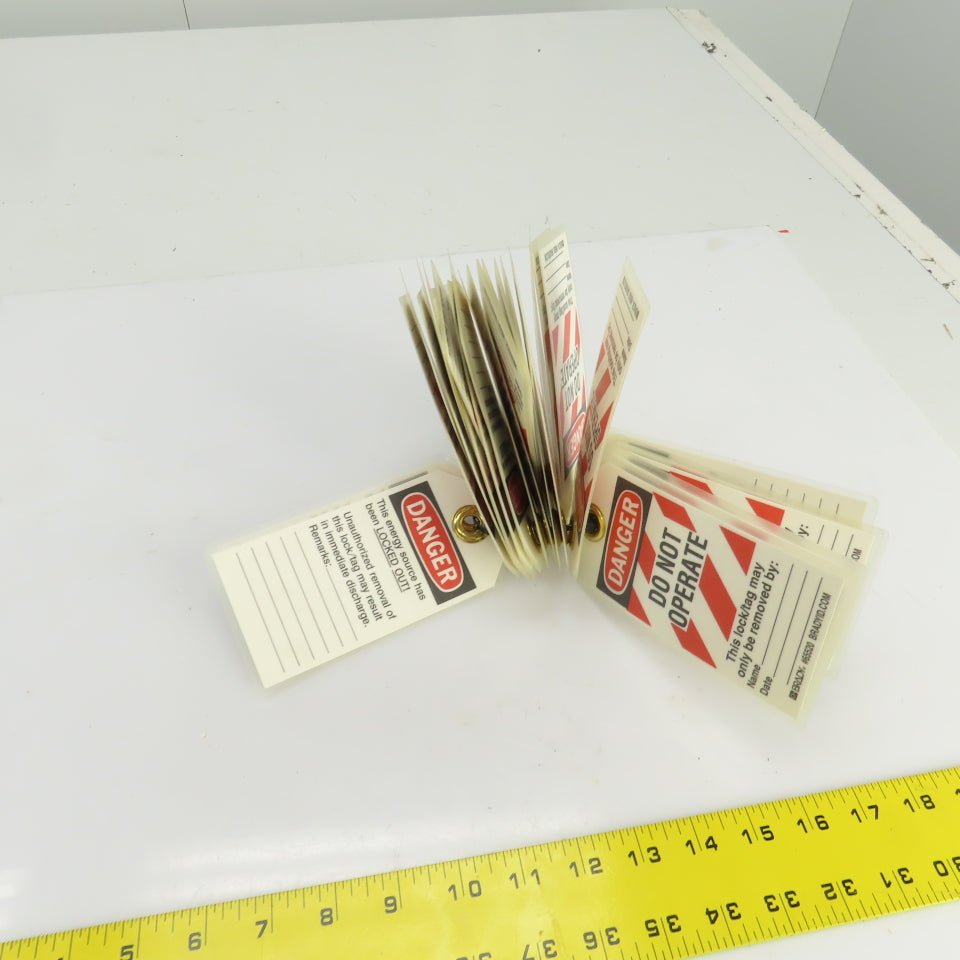 Brady 65520 Danger Do Not Operate Lock Tags Fully Laminated W/Grommets Lot Of 30