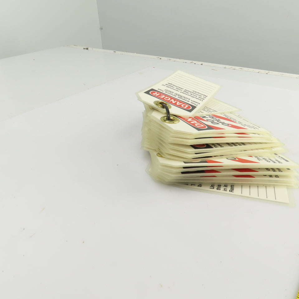 Brady 65520 Danger Do Not Operate Lock Tags Fully Laminated W/Grommets Lot Of 30