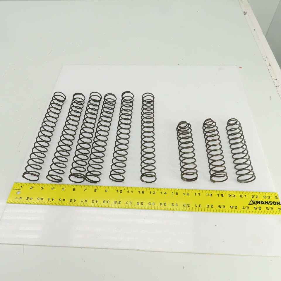 Steel Compression Springs 279/177mm L x 30/35mm ID 3mm Wire Mixed Lot of 9