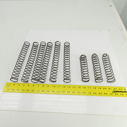 Steel Compression Springs 279/177mm L x 30/35mm ID 3mm Wire Mixed Lot of 9