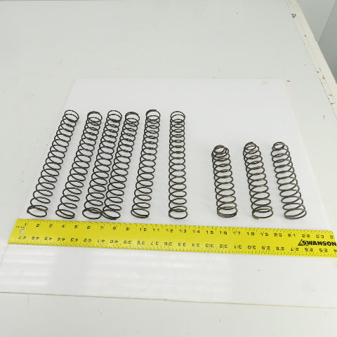 Steel Compression Springs 279/177mm L x 30/35mm ID 3mm Wire Mixed Lot of 9