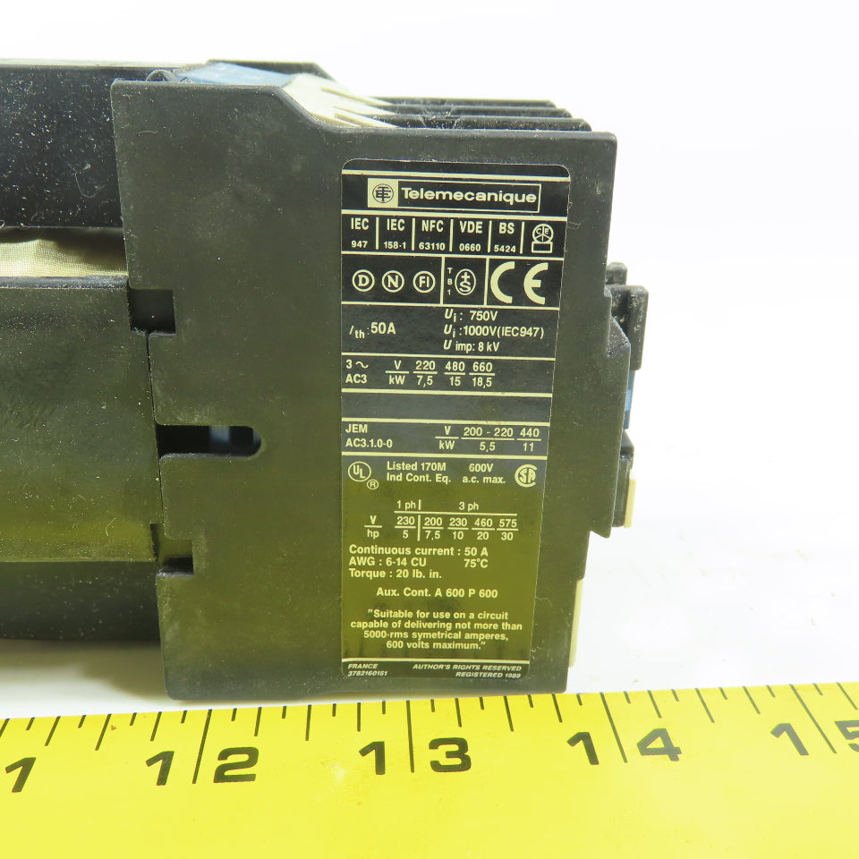 Telemecanique LP1D32 10 Control Relay Contactor 600V  50A Max. 24V Coil