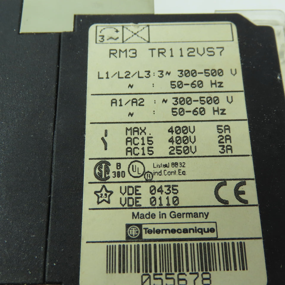 Telemecanique RM3 TR112VS7 Time Delay Relay Contactor 300-500V 5A