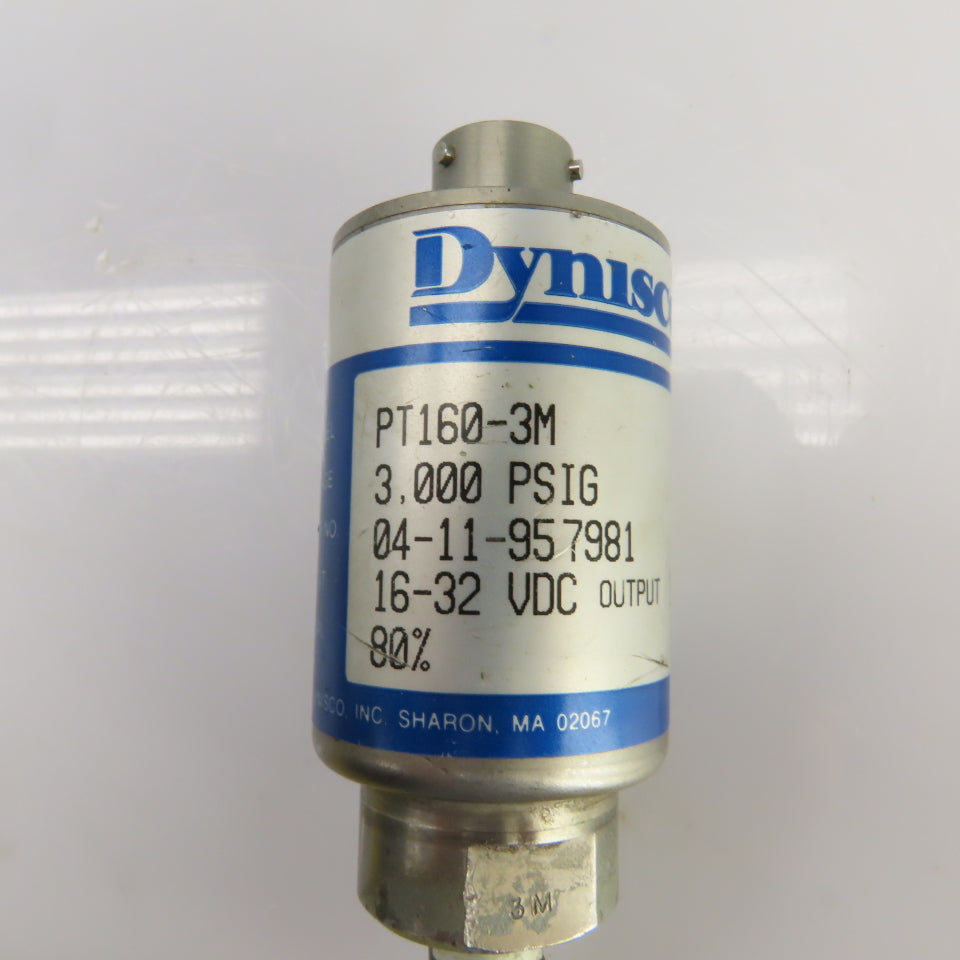Dynisco PT160-3M Transducer Pressure Sensor 16-32 VDC 80% 0- 3.000 PSIG