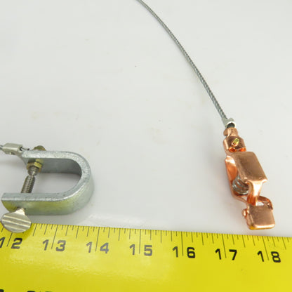 5' Bonding and Grounding Wire 5/32" Alligator Clip x C-Clamp