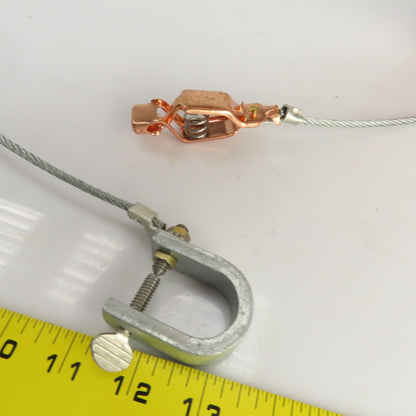 5' Bonding and Grounding Wire 5/32" Alligator Clip x C-Clamp