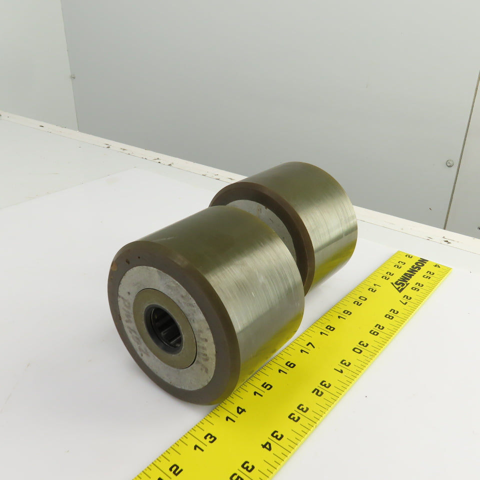 4" OD Polyurethane Roller 2-3/4" W 1" Bore Needle Roller Bearing Lot Of 2