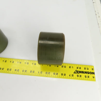 4" OD Polyurethane Roller 2-3/4" W 1" Bore Needle Roller Bearing Lot Of 2