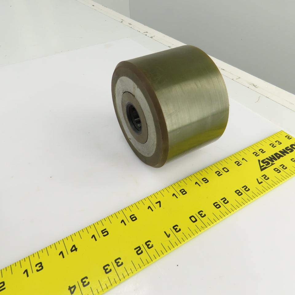 4" OD Polyurethane Roller 2-3/4" W 1" Bore Needle Roller Bearing Lot Of 2
