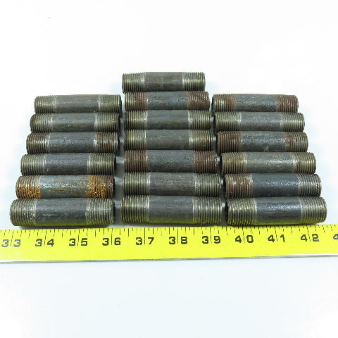1/2" x 3" NPT Malleable Iron Black Pipe Nipple Fitting Lot of 19