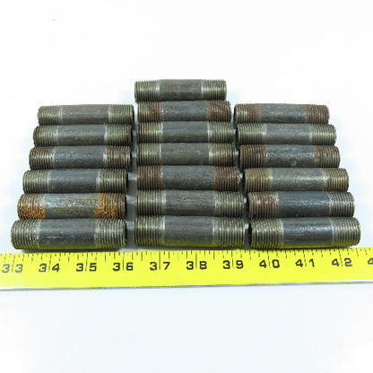 1/2" x 3" NPT Malleable Iron Black Pipe Nipple Fitting Lot of 19