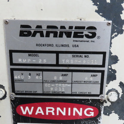Barnes RMP-25 Deep Bed Coolant Combination Filtration Chiller System 480V 3Ph