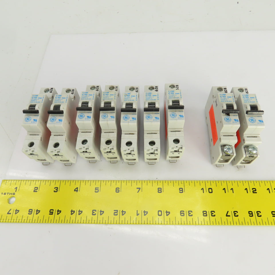 General Electric V-Line C10 Amp Circuit Breakers 277/480VAC Lot Of 9
