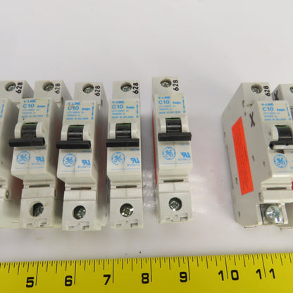 General Electric V-Line C10 Amp Circuit Breakers 277/480VAC Lot Of 9