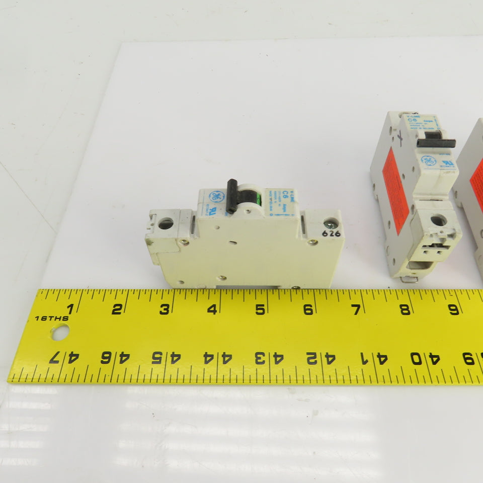 General Electric V-Line C6 Amp Circuit Breakers 277/480VAC Lot Of 5