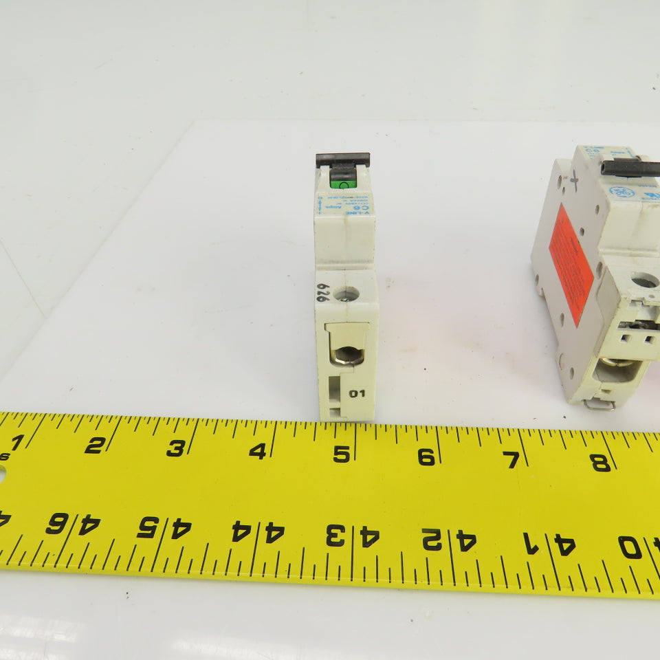 General Electric V-Line C6 Amp Circuit Breakers 277/480VAC Lot Of 5