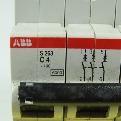 ABB S263 C4 4 Amp Miniature Circuit Breaker Din Mt 3 Pole 277/480V