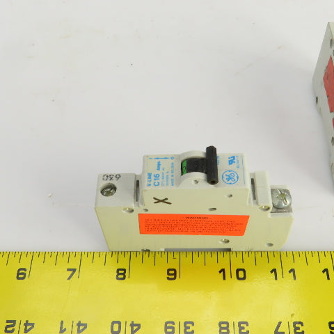 General Electric V-Line C16 Amp Circuit Breakers 277/480VAC Lot Of 2