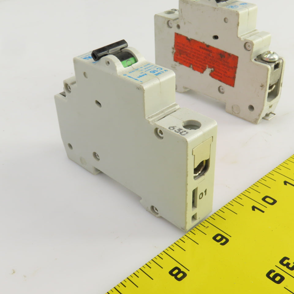 General Electric V-Line C16 Amp Circuit Breakers 277/480VAC Lot Of 2