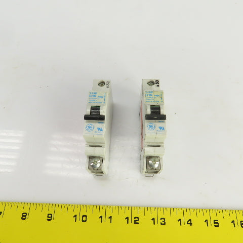 General Electric V-Line C16 Amp Circuit Breakers 277/480VAC Lot Of 2