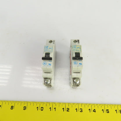 General Electric V-Line C16 Amp Circuit Breakers 277/480VAC Lot Of 2