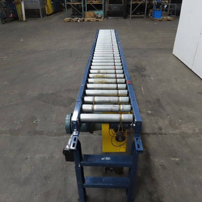 Hytrol 12-1/2" BF x 118" Long Live Roller Conveyor 26.5FPM 1Hp 3Ph