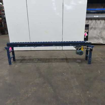 Hytrol 12-1/2" BF x 118" Long Live Roller Conveyor 26.5FPM 1Hp 3Ph