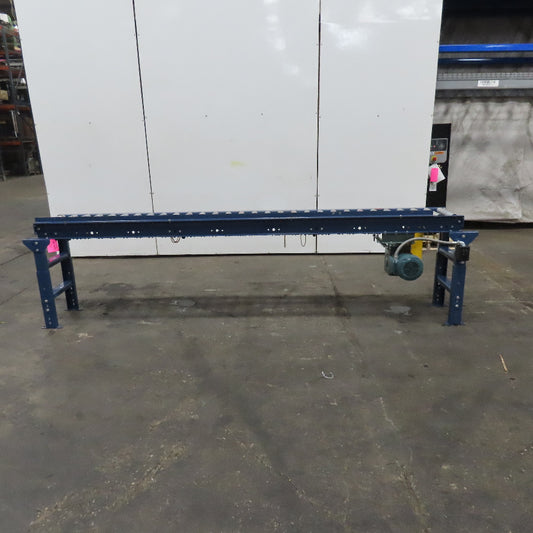 Hytrol 12-1/2" BF x 118" Long Live Roller Conveyor 26.5FPM 1Hp 3Ph