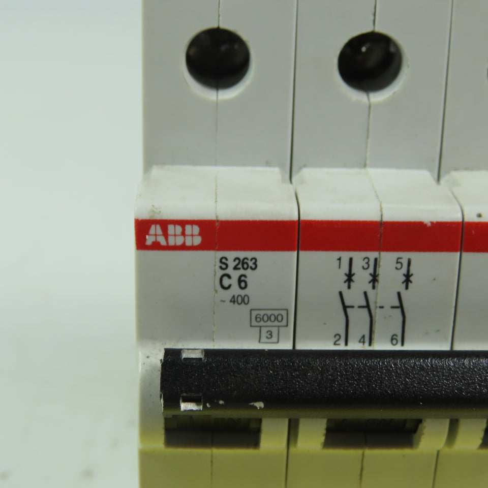 ABB S263 C6 6 Amp Miniature Circuit Breaker Din Mt 3 Pole 277/480V