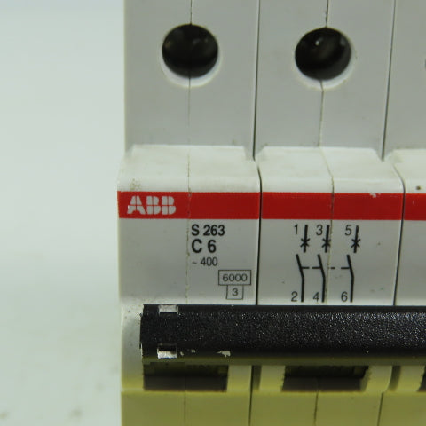 ABB S263 C6 6 Amp Miniature Circuit Breaker Din Mt 3 Pole 277/480V