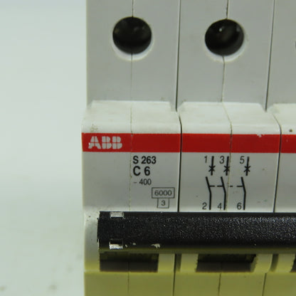 ABB S263 C6 6 Amp Miniature Circuit Breaker Din Mt 3 Pole 277/480V