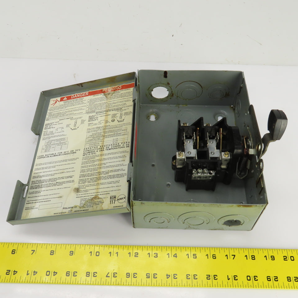Square D D221N 30A 240VAC 2 Pole General Duty Safety Disconnect Switch