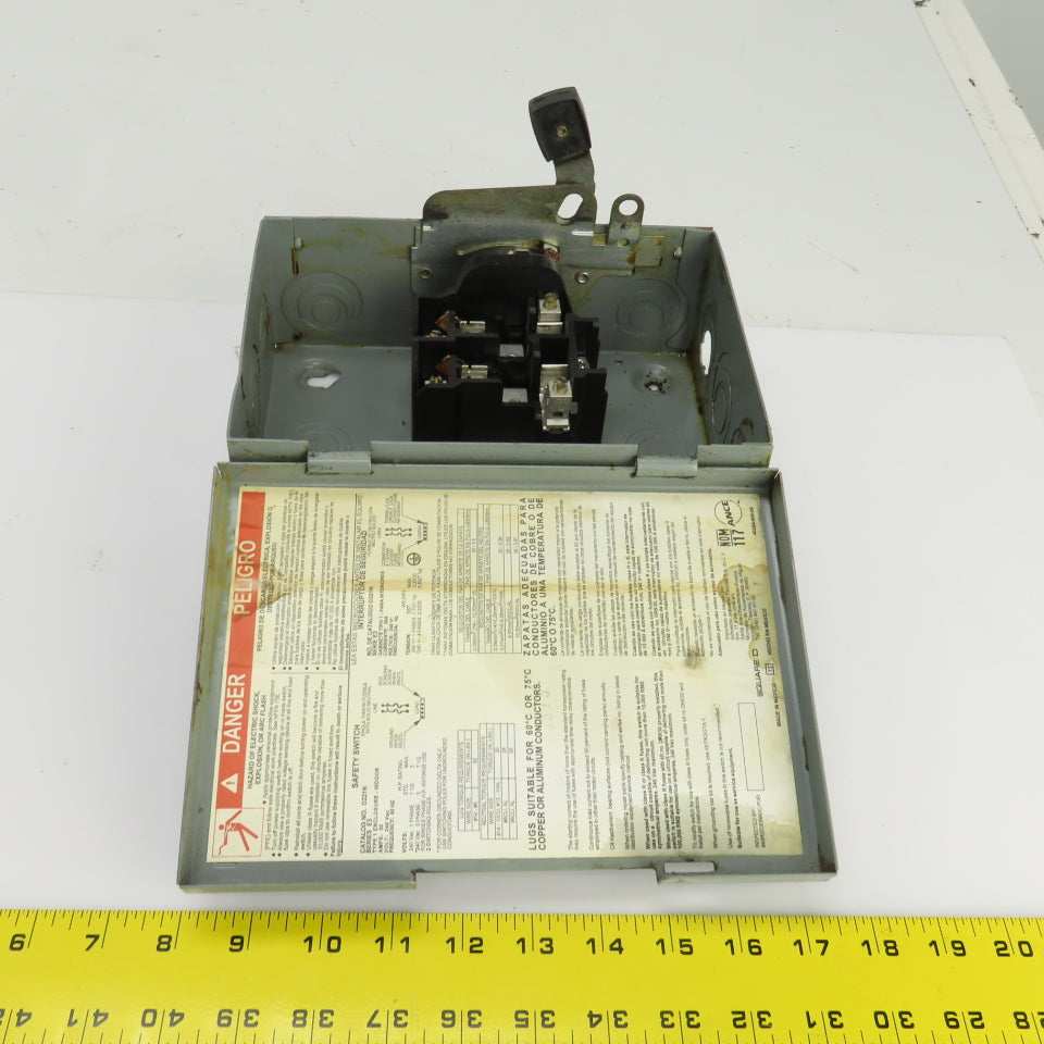 Square D D221N 30A 240VAC 2 Pole General Duty Safety Disconnect Switch