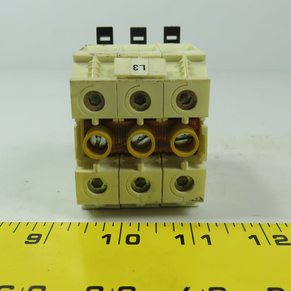 Wieland WKN-35/U Din Rale Mount 3 Pole Terminal Block 600V 110A 10 - 2 AWG