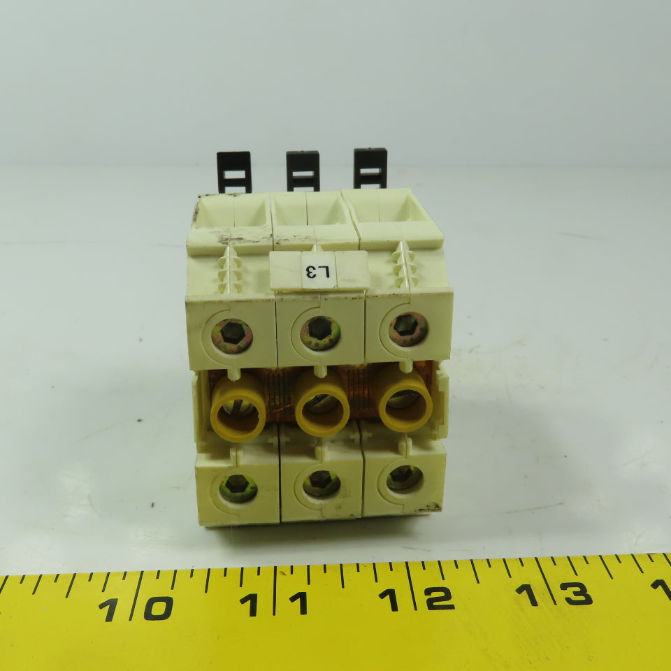 Wieland WKN-35/U Din Rale Mount 3 Pole Terminal Block 600V 110A 10 - 2 AWG