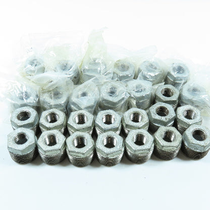 1" x 3/8" NPT Galvanized Iron Pipe Bushing Reducer Lot of 27