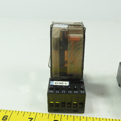 Schrack MR303024 Multimode250V 10A 24VDC Coil Relay W/Socket Lot Of 3