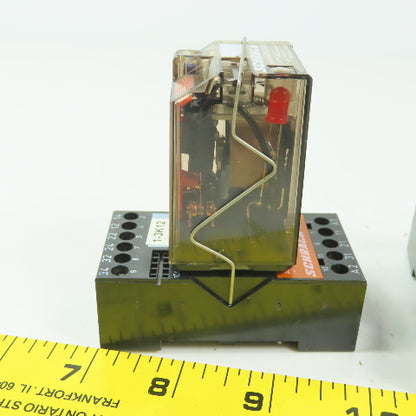 Schrack MR303024 Multimode250V 10A 24VDC Coil Relay W/Socket Lot Of 3