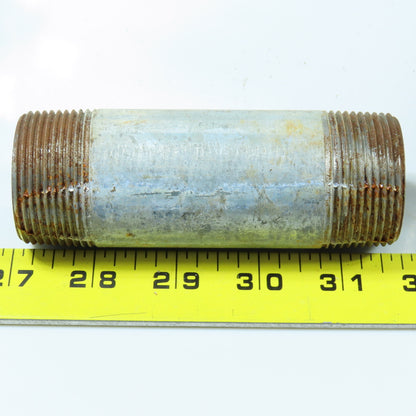 1-1/4" x 4" To 5-1/2" NPT Galvanized Iron Threaded Pipe Nipple Lot of 15