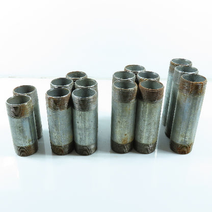 1-1/4" x 4" To 5-1/2" NPT Galvanized Iron Threaded Pipe Nipple Lot of 15