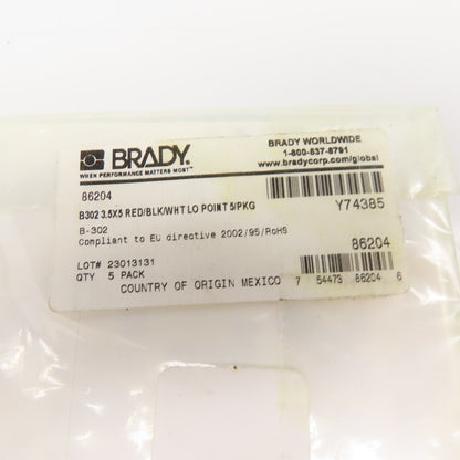 Brady 86204 3-1/2" x 5" Adhesive Lock Out Point OHSA Safety Sticker Pack Of 5