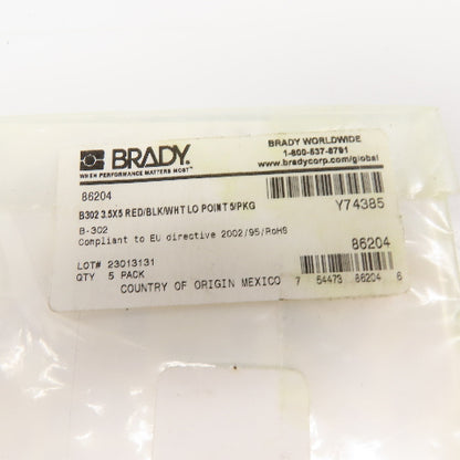 Brady 86204 3-1/2" x 5" Adhesive Lock Out Point OHSA Safety Sticker Pack Of 5