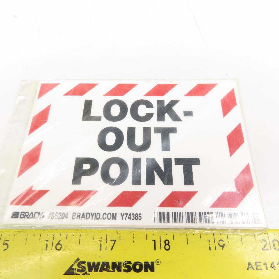 Brady 86204 3-1/2" x 5" Adhesive Lock Out Point OHSA Safety Sticker Pack Of 5