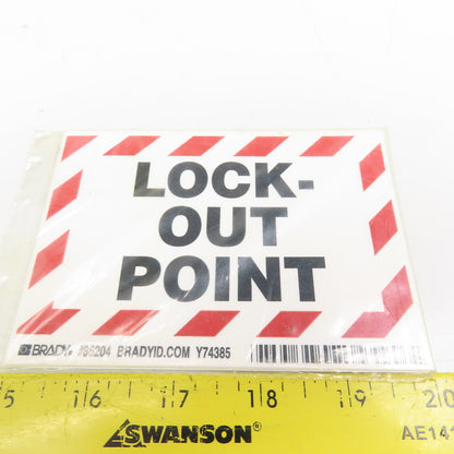 Brady 86204 3-1/2" x 5" Adhesive Lock Out Point OHSA Safety Sticker Pack Of 5