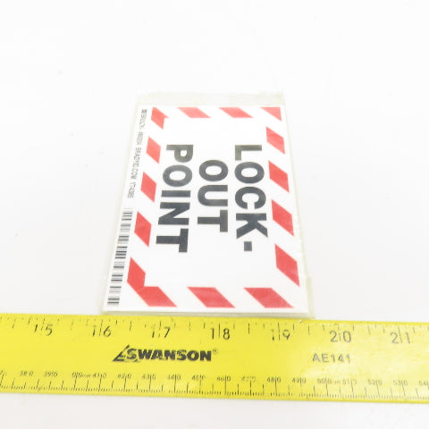 Brady 86204 3-1/2" x 5" Adhesive Lock Out Point OHSA Safety Sticker Pack Of 5