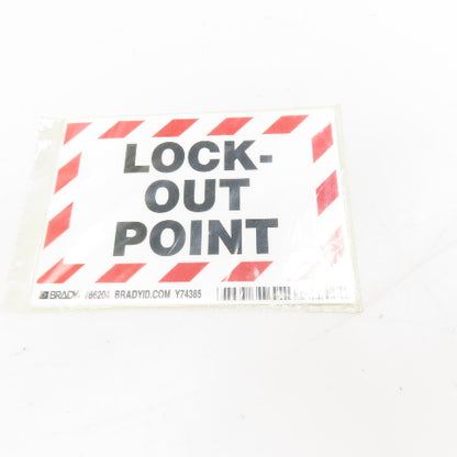 Brady 86204 3-1/2" x 5" Adhesive Lock Out Point OHSA Safety Sticker Pack Of 5
